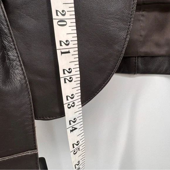 Maison 123 Paris Genuine Leather Brown Blazer Jacket Large - Picture 9 of 9